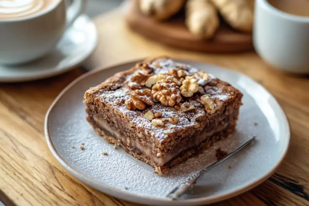 Coffee Ginger Walnut Slice Recipe